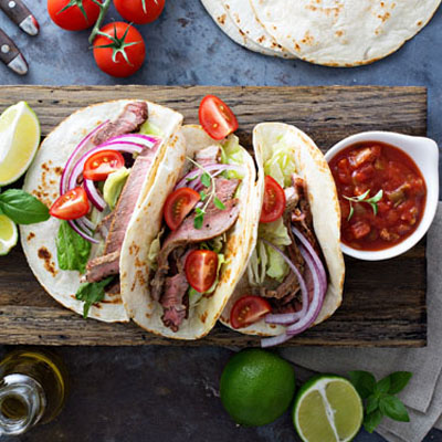 Homemade fresh tacos made with fresh produce and ingredients